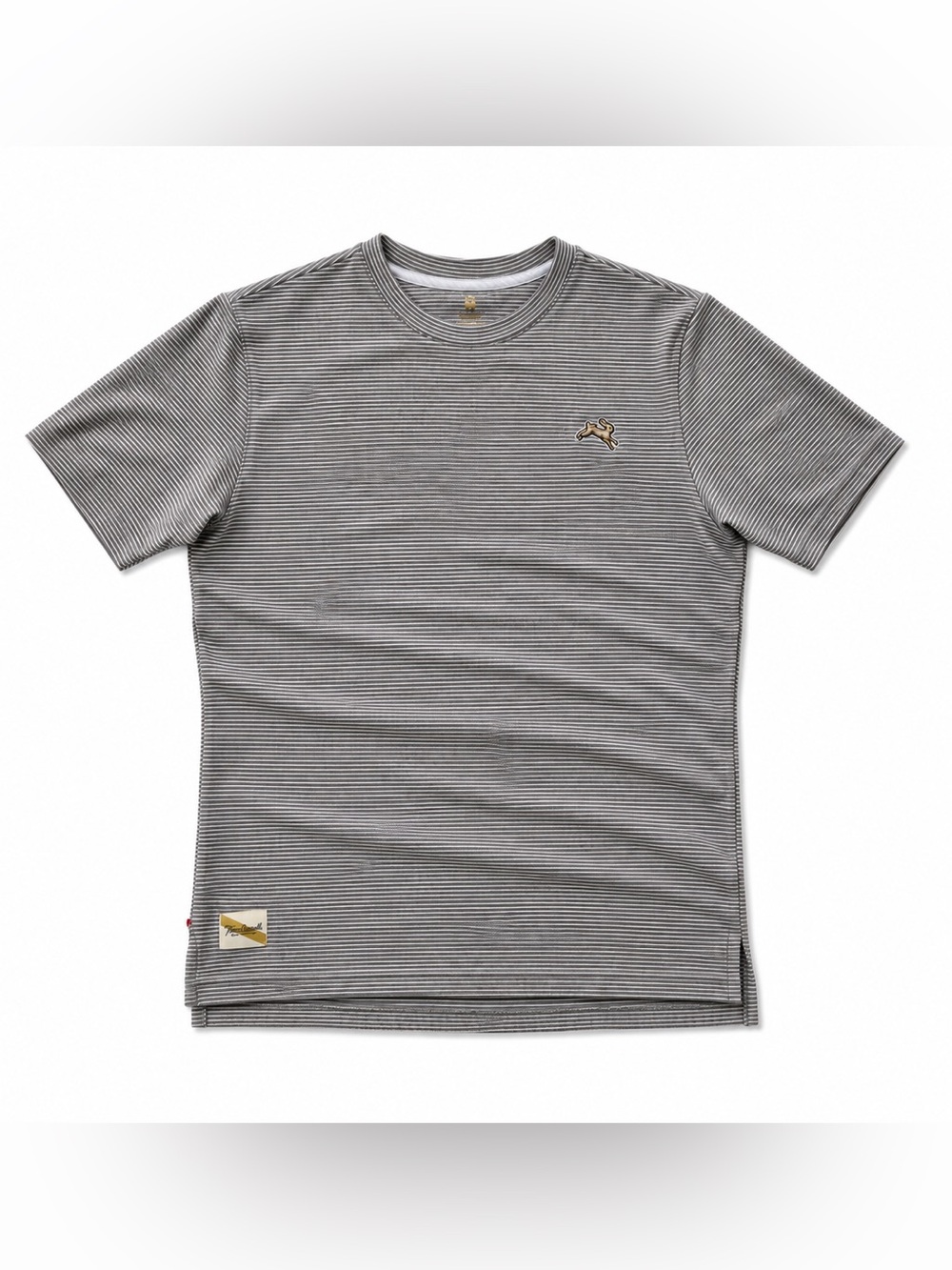 Tracksmith Men's Gray Striped Crewneck Tee